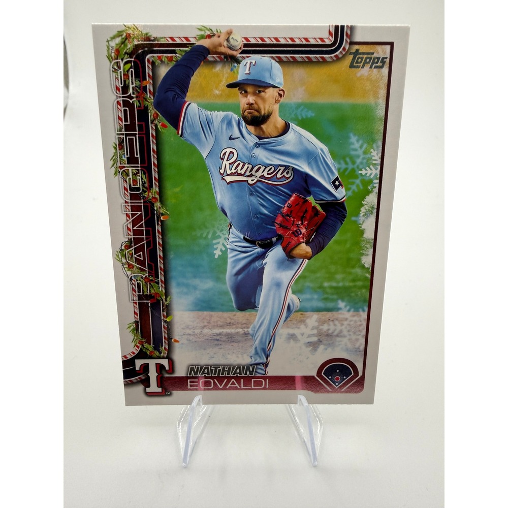 Nathan Eovaldi 2024 Topps Holiday Texas Rangers Baseball Card H47 Pitcher